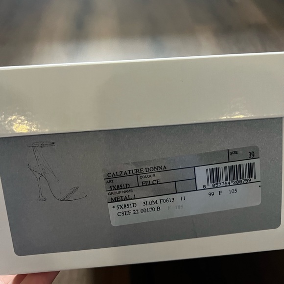 Miu Miu Calzature Donna Crystal-Trimmed Metallic Leather Sandals Heels - Picture 11 of 12